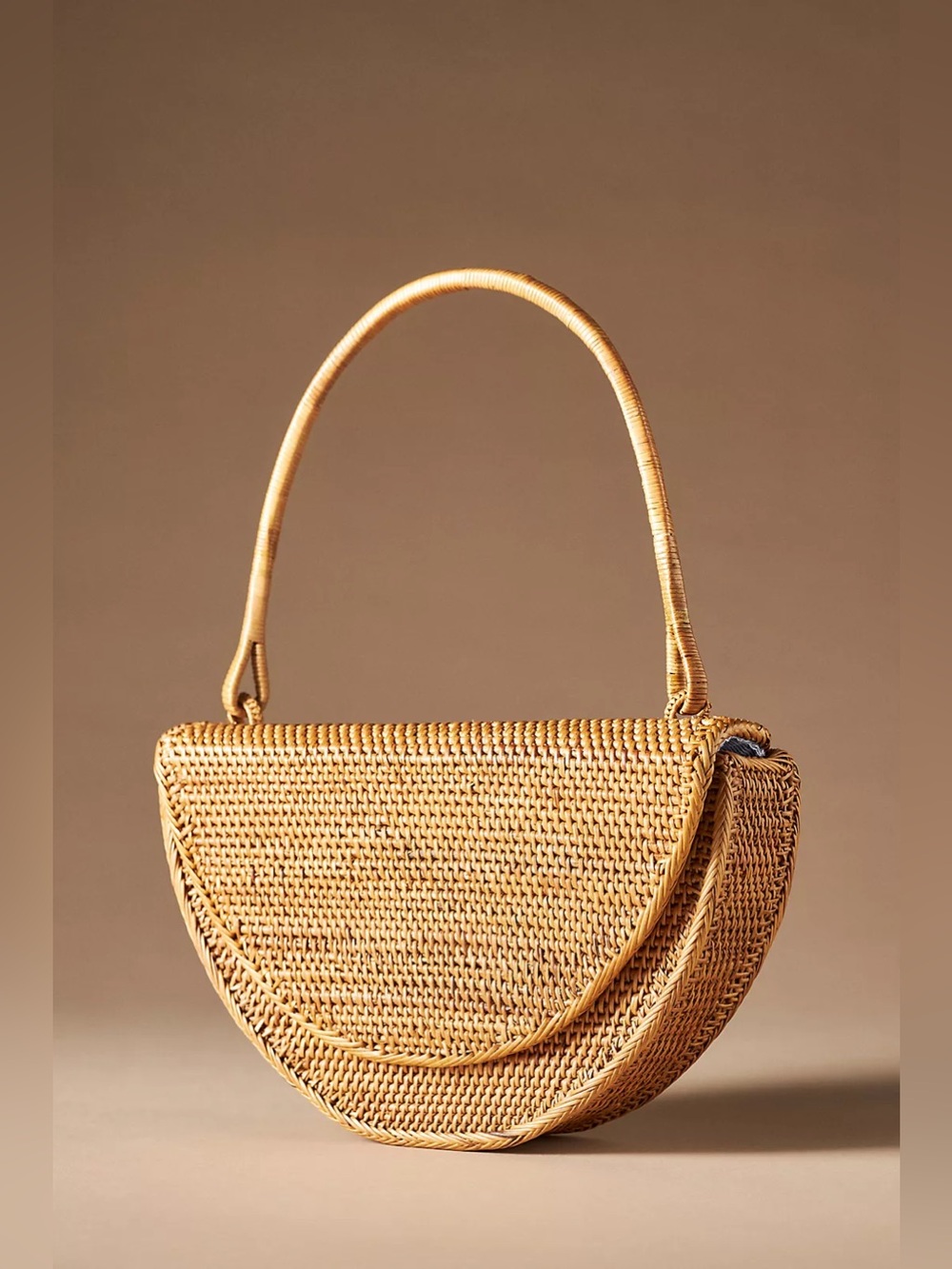 Anthropologie Woven Crescent Bali Half-Circle Satchel Bag